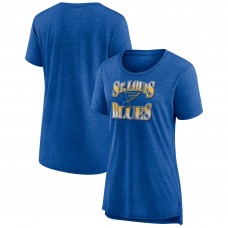 Женская St. Louis Blues Blue Crash the Net Tri-Blend T-Shirt