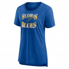 Женская St. Louis Blues Blue Crash the Net Tri-Blend T-Shirt