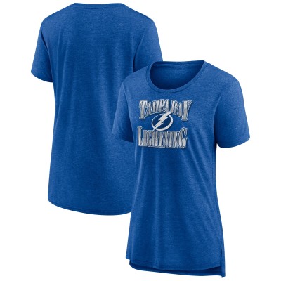 Футболка WoTampa Bay Lightning Blue Crash the Net Tri-Blend