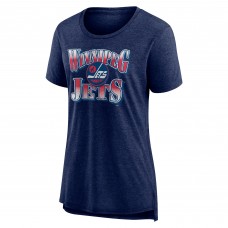 Футболка WoWinnipeg Jets Navy Crash the Net Tri-Blend