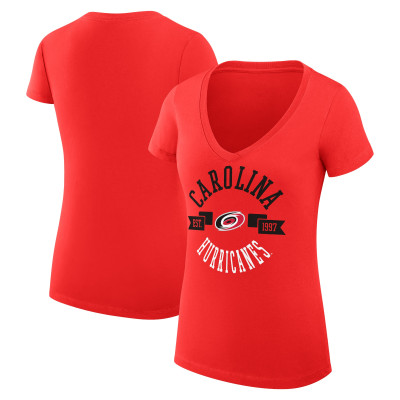 Женская Футболка Carolina Hurricanes G-III 4Her by Carl Banks Red Super-Slim Fit Lightweight City Graphic V-Neck