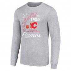 Футболка с длинным рукавом Calgary Flames Starter Arch City Theme Graphic - Heather Gray