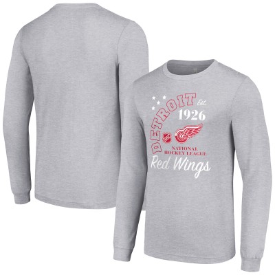 Футболка с длинным рукавом Detroit Red Wings Starter Arch City Theme Graphic - Heather Gray