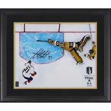 Adin Hill Vegas Golden Knights Autographed Fanatics Authentic Framed 16 x 20 2023 Stanley Cup Final Game One Save Photograph