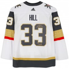 Игровая джерси Adin Hill Vegas Golden Knights Autographed Fanatics Authentic White adidas Authentic and 2023 Stanley Cup Final Patch with 2023 SC Champs Inscription
