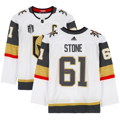 Игровая джерси Mark Stone Vegas Golden Knights Autographed Fanatics Authentic White adidas Authentic with 2023 Stanley Cup Final Patch