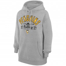 Pittsburgh Penguins Starter Heather Gray Puck Pullover Hoodie Pittsburgh Penguins Starter Heather Gray Puck Pullover Hoodie