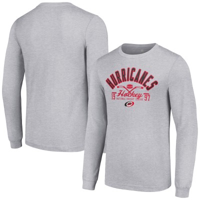 Carolina Hurricanes Starter Heather Gray Puck Long Sleeve T-Shirt