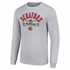 Шайба Футболка с длинным рукавом Ottawa Senators Starter - Heather Gray