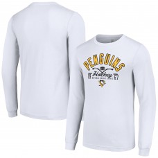 Pittsburgh Penguins Starter White Puck Long Sleeve T-Shirt