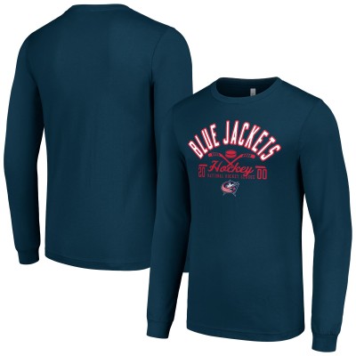 Columbus Blue Jackets Starter Navy Puck Long Sleeve T-Shirt