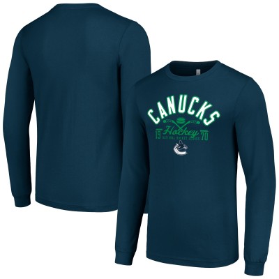 Vancouver Canucks Starter Navy Puck Long Sleeve T-Shirt