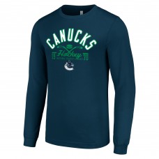 Vancouver Canucks Starter Navy Puck Long Sleeve T-Shirt