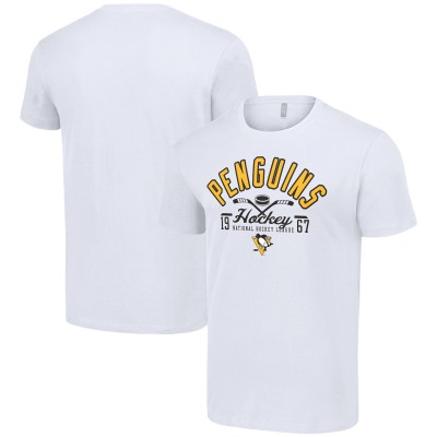 Pittsburgh Penguins Starter White Half Puck T-Shirt