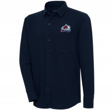 Colorado Avalanche Antigua Streamer Button-Up Shacket - Navy