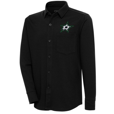 Dallas Stars Antigua Streamer Button-Up Shacket - Black