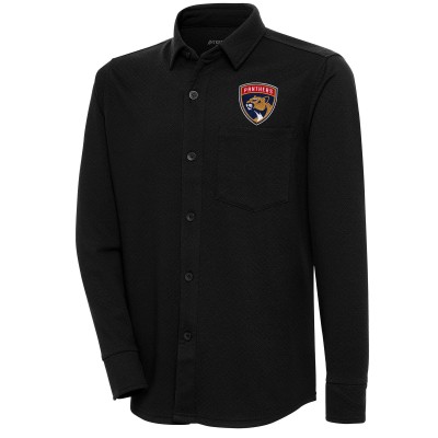 Florida Panthers Antigua Streamer Button-Up Shacket - Black