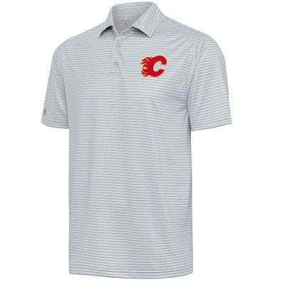 Calgary Flames Antigua Gray Skills Polo