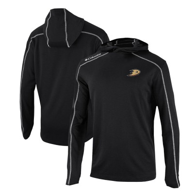 Футболка с длинным рукавом с капюшоном Anaheim Ducks Columbia Black Omni-Wick Shotgun