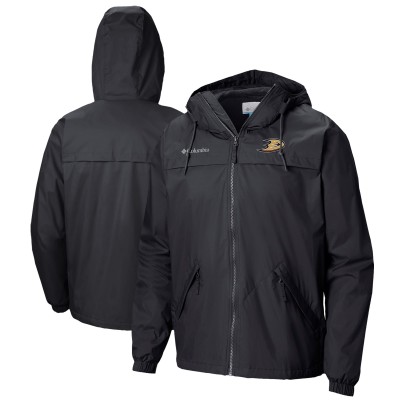 Anaheim Ducks Columbia Black Oroville Creek Lightweight Full-Zip Windbreaker Jacket