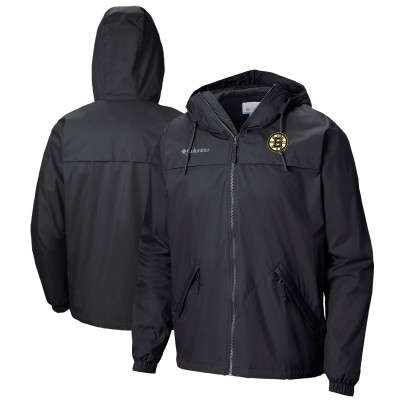 Boston Bruins Columbia Black Oroville Creek Lightweight Full-Zip Windbreaker Jacket