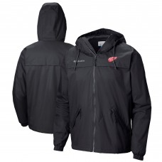 Detroit Red Wings Columbia Black Oroville Creek Lightweight Full-Zip Windbreaker Jacket