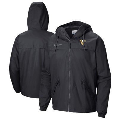 Pittsburgh Penguins Columbia Black Oroville Creek Lightweight Full-Zip Windbreaker Jacket