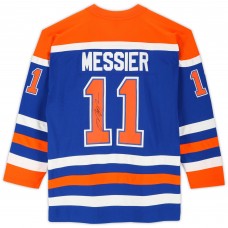 Игровая джерси Mark Messier Edmonton Oilers Autographed Fanatics Authentic Blue Mitchell & Ness Replica