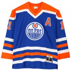Игровая джерси Mark Messier Edmonton Oilers Autographed Fanatics Authentic Blue Mitchell & Ness Replica