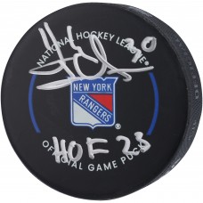 Шайба Henrik Lundqvist New York Rangers Autographed Authentic Official with HOF 23 Inscription