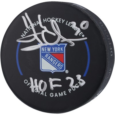 Шайба Henrik Lundqvist New York Rangers Autographed Authentic Official with HOF 23 Inscription