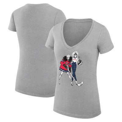 Футболка Florida Panthers G-III 4Her by Carl Banks Womens Hockey Girls V-Neck Fitted - Heather Gray