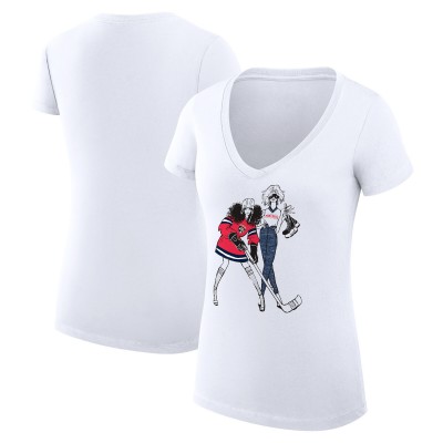 Футболка Florida Panthers G-III 4Her by Carl Banks Womens Hockey Girls V-Neck Fitted - White