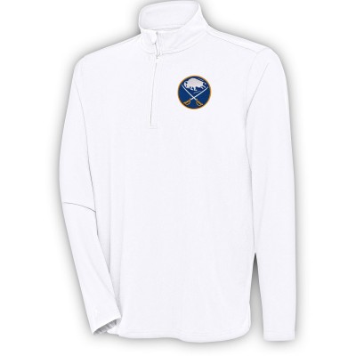 Buffalo Sabres Antigua White Hunk Quarter-Zip Pullover Top