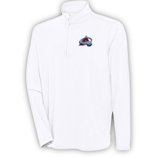 Colorado Avalanche Antigua White Hunk Quarter-Zip Pullover Top