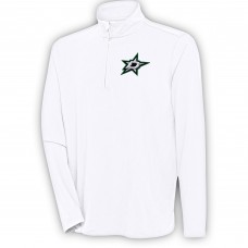 Dallas Stars Antigua White Hunk Quarter-Zip Pullover Top