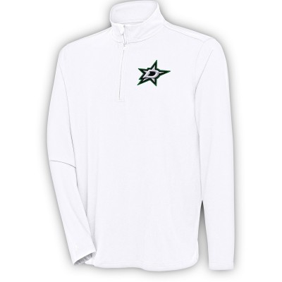 Dallas Stars Antigua White Hunk Quarter-Zip Pullover Top