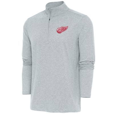 Кофта на короткой молнии Detroit Red Wings Antigua Hunk - Heather Gray