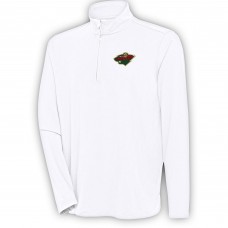 Minnesota Wild Antigua White Hunk Quarter-Zip Pullover Top