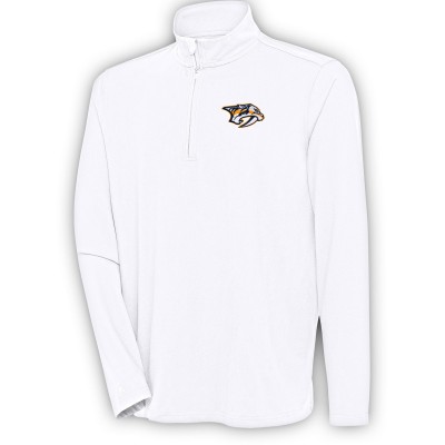Nashville Predators Antigua White Hunk Quarter-Zip Pullover Top
