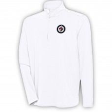 Winnipeg Jets Antigua White Hunk Quarter-Zip Pullover Top