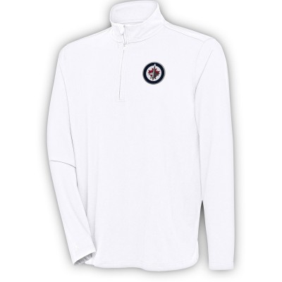 Winnipeg Jets Antigua White Hunk Quarter-Zip Pullover Top