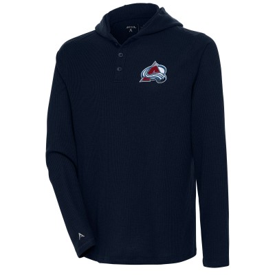 Футболка с длинным рукавом с капюшоном Colorado Avalanche Antigua Strong Hold - Navy