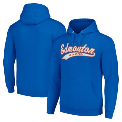 Толстовка Edmonton Oilers Starter Royal Tailsweep Fleece Tri-Blend