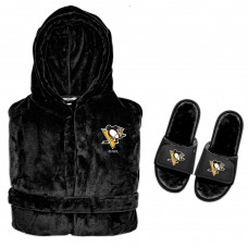 Халат и тапочки Pittsburgh Penguins ISlide Hooded Phantom - Black
