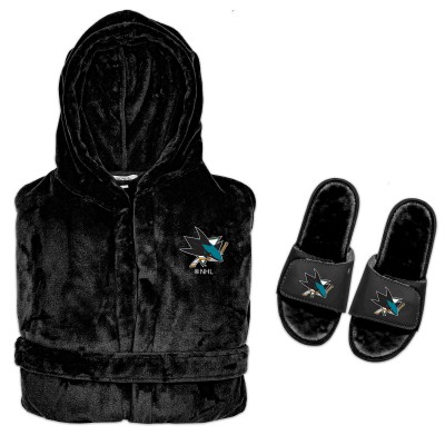 Халат и тапочки San Jose Sharks ISlide Hooded Phantom - Black