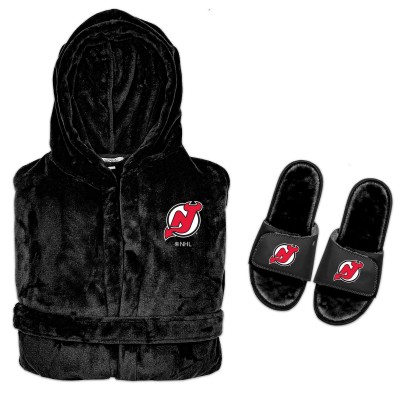 Шлепки Халат и тапочки New Jersey Devils ISlide Hooded Phantom - Black