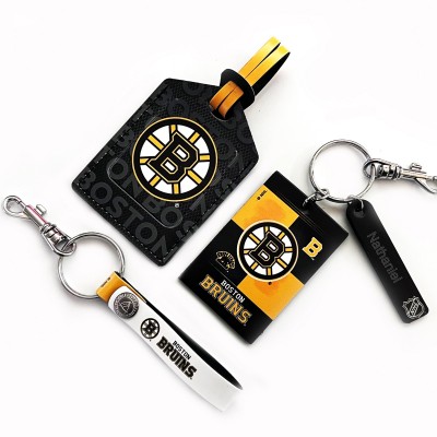 Брелок Boston Bruins Leather Three-Piece Gift Pack with Personalized