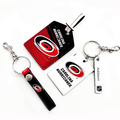 Брелок Carolina Hurricanes Leather Three-Piece Gift Pack with Personalized