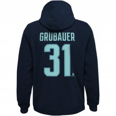 Толстовка Philipp Grubauer Seattle Kraken Youth Player Name & Number - Navy
